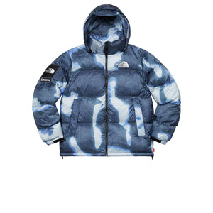 SUPREME X THE NORTH FACE BLEACHED DENIM PRINT NUPTSE JACKET INDIGO