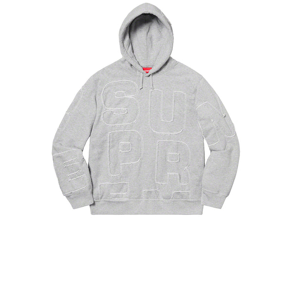 SUPREME CUTOUT LETTERS HOODED SWEATSHIRT HEATHER GREY SS20 - Stay