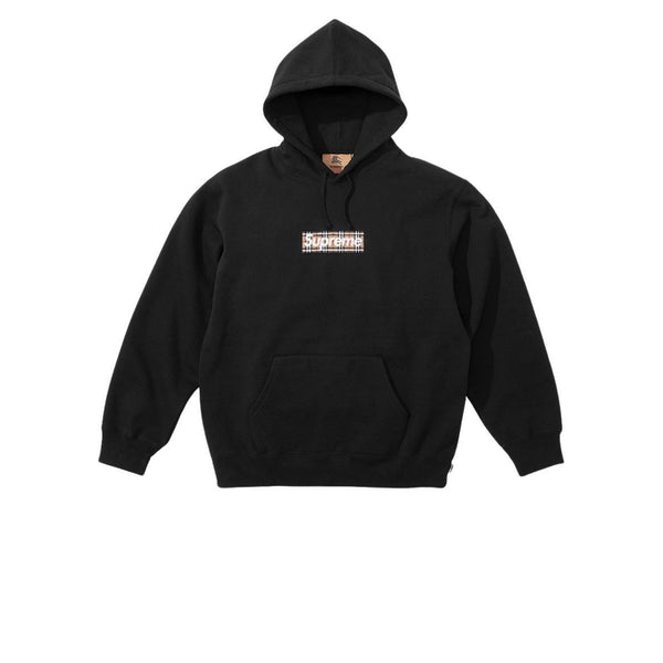 SUPREME X BURBERRY BOX LOGO HOODED SWEATSHIRT BLACK SS22