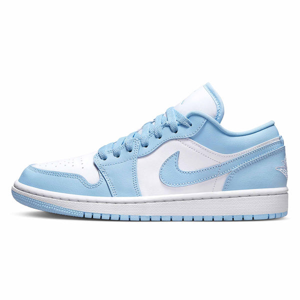 NIKE Air Jordan 1 Low (GS) Washed Denim Shoes Youth 6.5 Womens 8 White UNC  Blue