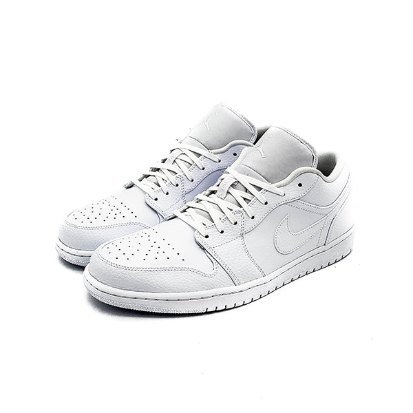 jordan 1 low triple white tumbled leather