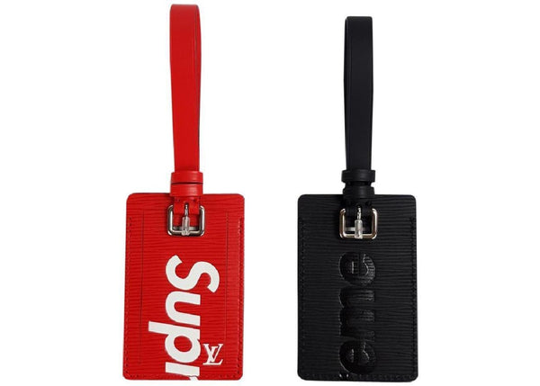 LOUIS VUITTON X SUPREME LUGGAGE TAG SET EPI BLACK/RED - Stay Fresh