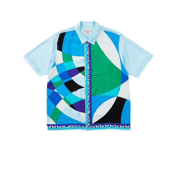 EMILIO PUCCI X SUPREME S/S SHIRT BLUE SS21 - concealed fastening