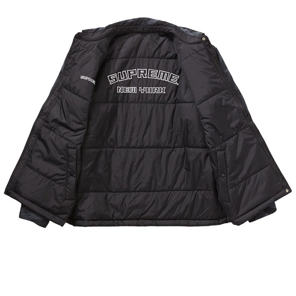 SUPREME REVERSIBLE PUFFY WORK JACKET BLACK TRIBAL FW19