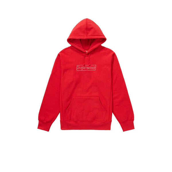 SUPREME KAWS CHALK LOGO HOODED SWEATSHIRT RED SS21 - Stay Fresh