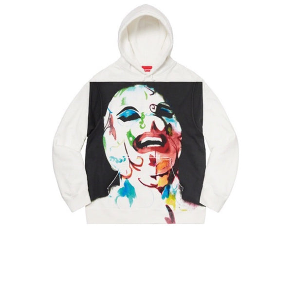 supreme leigh bowery airbrushed hooded sweatshirt white