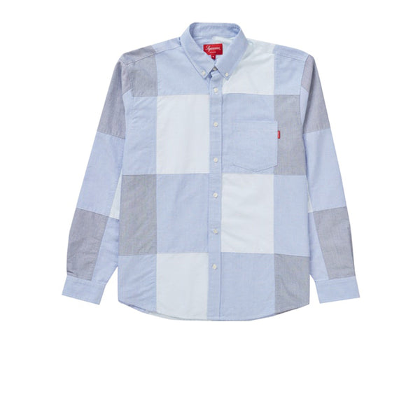 SUPREME PATCHWORK OXFORD SHIRT BLUE FW20