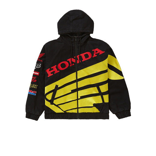 SUPREME HONDA FOX RACING PUFFY ZIP UP JACKET BLACK FW19