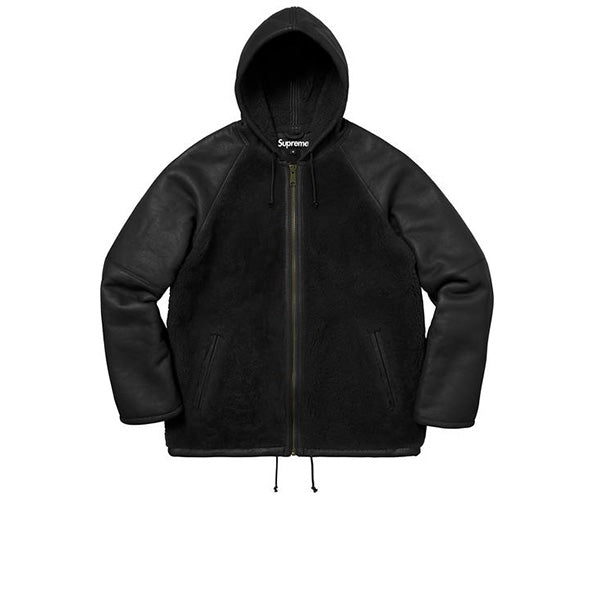 supreme reversed shearling hooded jacket