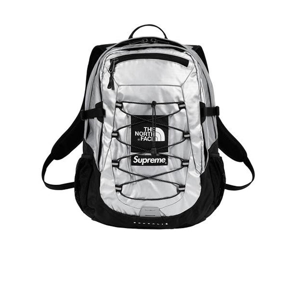 supreme north face backpack silver
