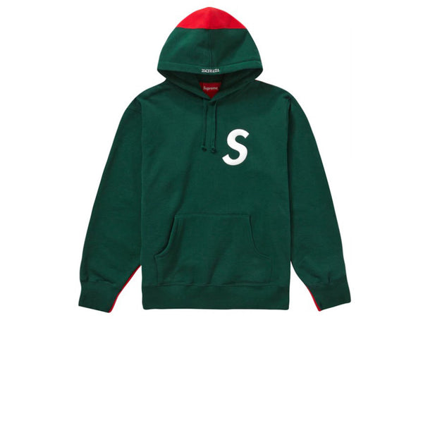 SUPREME S LOGO SPLIT HOODED SWEATSHIRT DARK GREEN FW21