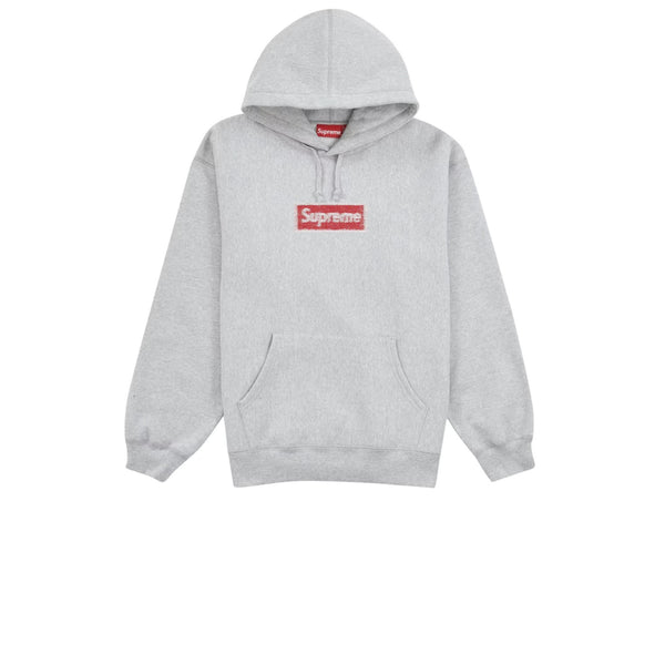 RvceShops Liberaiders Sweatshirt Miyake mit Batikmuster Blau SUPREME  INSIDE OUT BOX LOGO HOODED SWEATSHIRT Miyake HEATHER GREY SS23