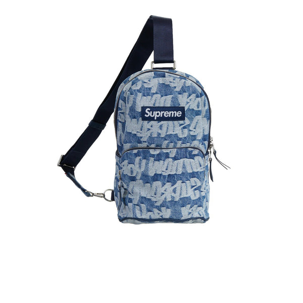 EllisonbronzeShops - SUPREME FAT TIP JACQUARD DENIM SLING BAG BLUE