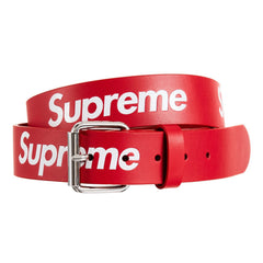 SUPREME REPEAT LEATHER BELT RED SS22 - Stay Fresh