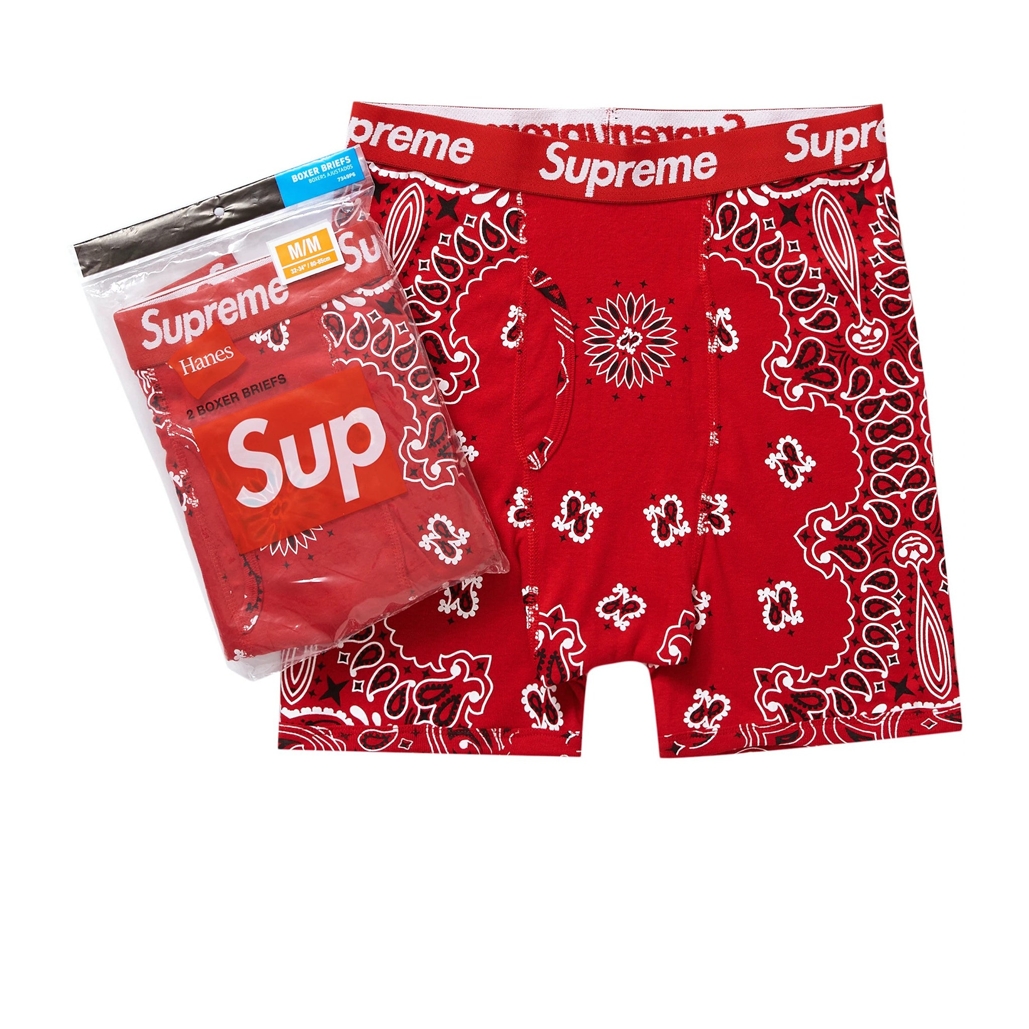 Supreme Hanes Boxer Briefs (2 Pack) White Bandana – The Hype