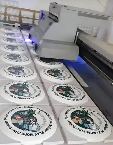 UV printing on plastic components, providing durable and high-resolution graphics for custom branding and product labels.