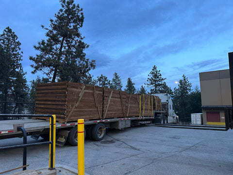 Truck Halfway Full With Corrugated Metal Panels