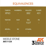 AK Interactive 3rd Gen Acrylic Middle Stone 17ml