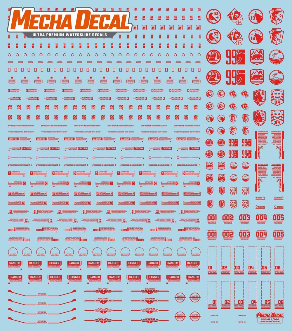 Image of Mecha Decal 003-R USA Gundam x Child of Mecha CARTOGRAF 1/144