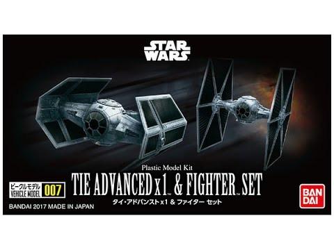 Pre-Order Bandai Star Wars Vehicle Model 007 Tie Advanced X1 & Fighter Set Kit 145028 1/144 scale