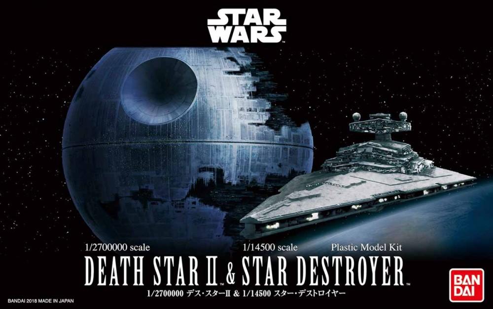 Death Star II 1/2,700,000 & Star Destroyer 1/14,500 "Star Wars", Bandai Star Wars Plastic Model
