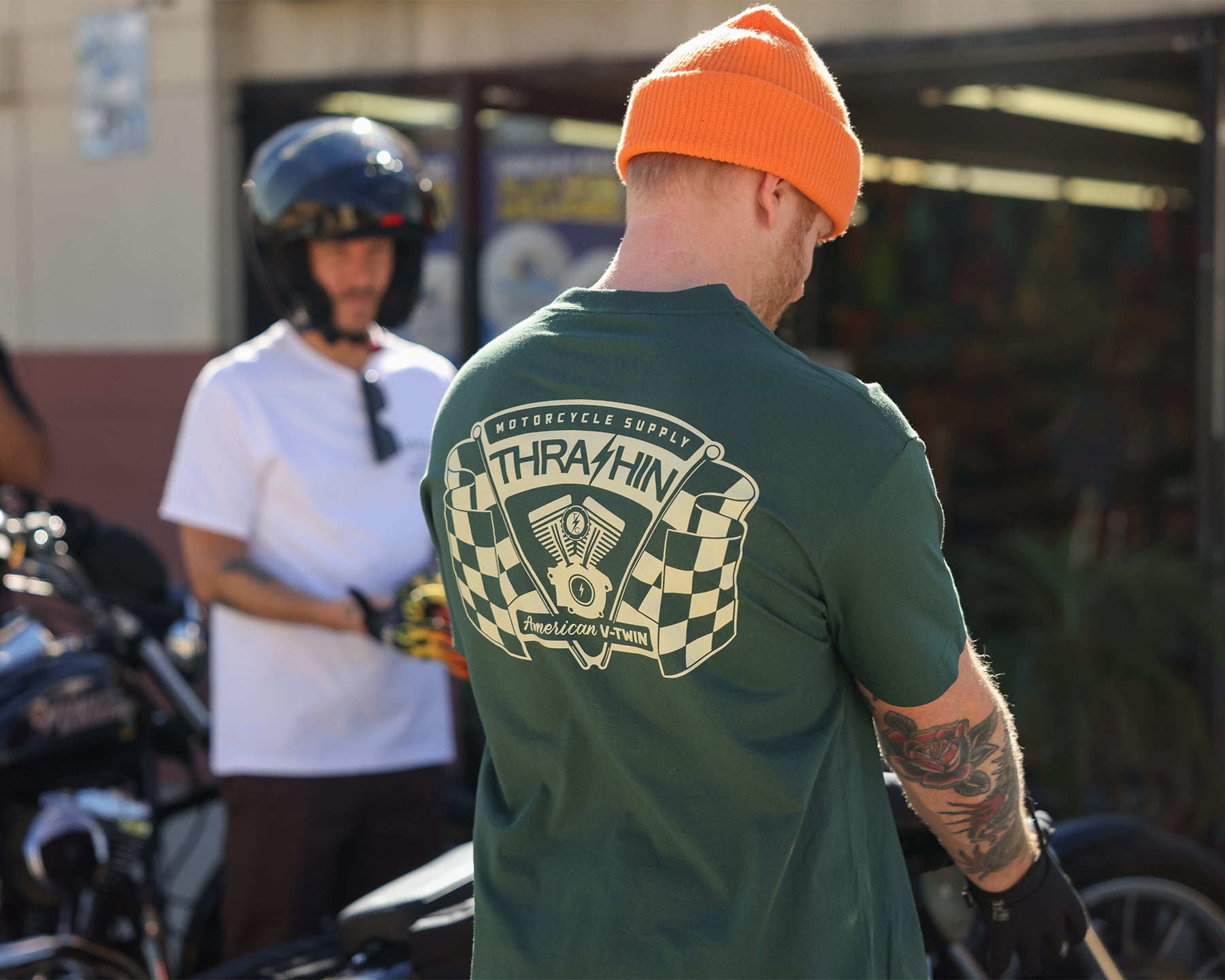 Thrashin Supply American V-Twin Tee - Forest Green