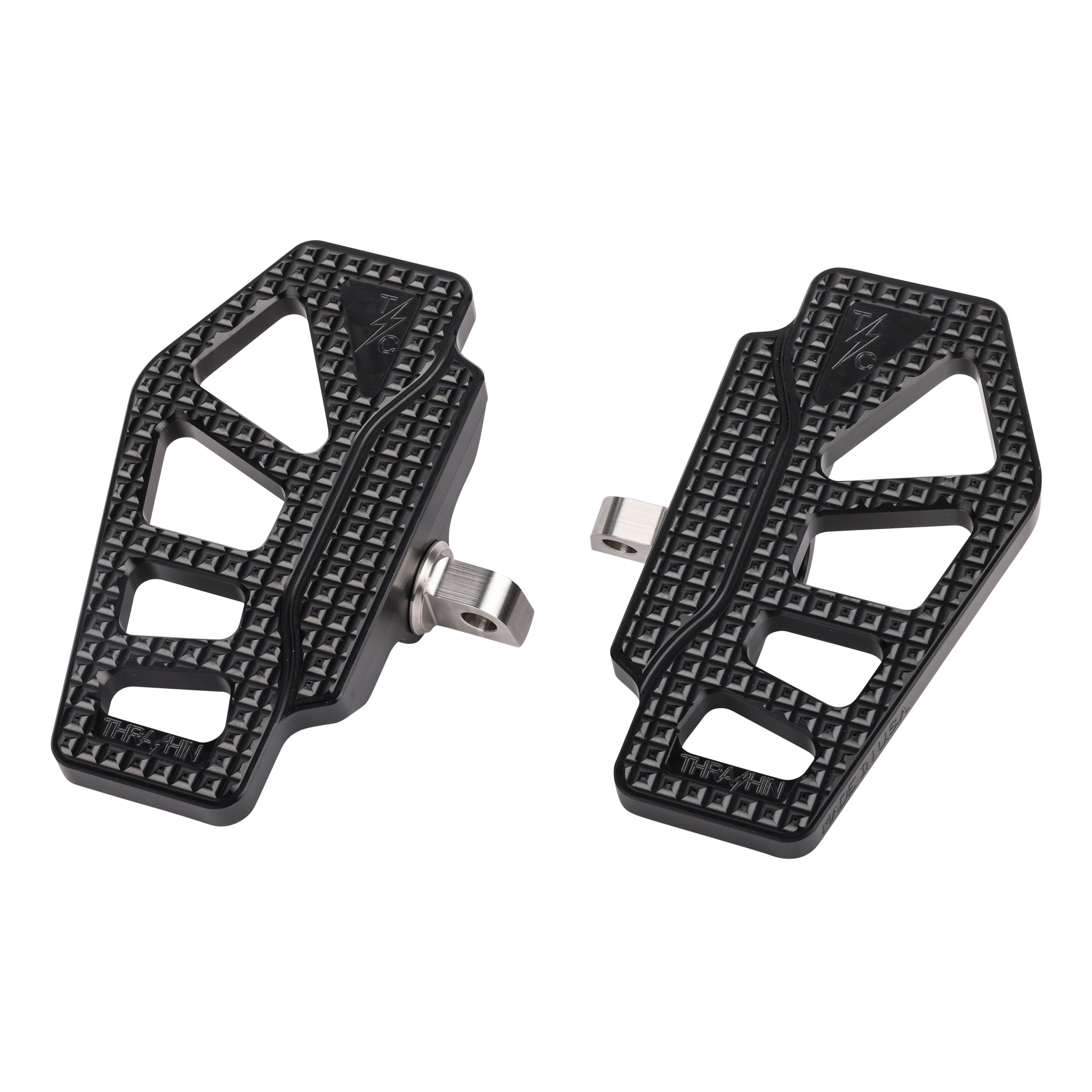 Apex Mini Floorboards - Black - Dyna, Sportster, FXR, Softail