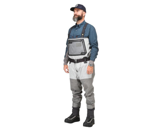 Simms G3 Guide Felt Sole Bootfoot Chest Waders - Light Grey