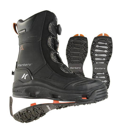 Korkers Icejack Pro Winter Work Boots - Black