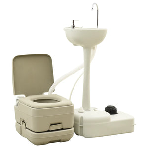 Portable Camping Toilet 2.6 x 2.6 gal and Handwasher Stand 5.3 gal - camperdeals.shop