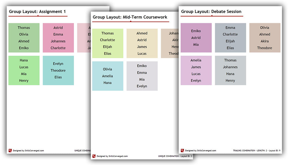 Examples of Group Layouts Generated with the Custom Tasks