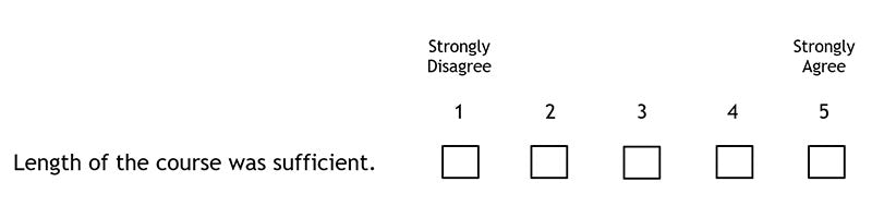 Feedback Form Course Length