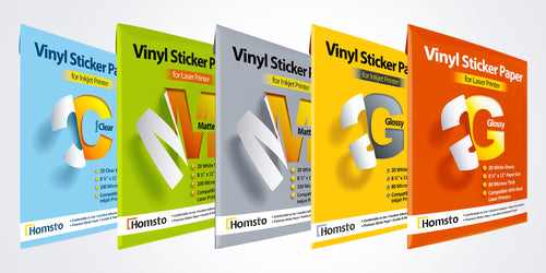Homsto Vinyl Sticker Paper, Glossy Printable Vinyl Sticker Paper