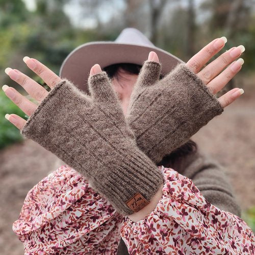 Wool shop fingerless mittens