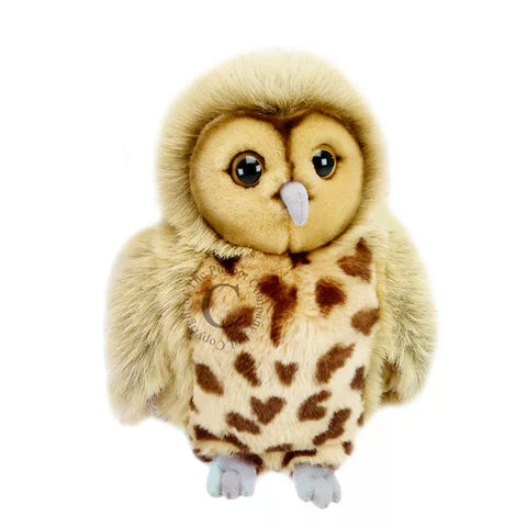 Plush Owl Hand Puppet with light brown fur like body.