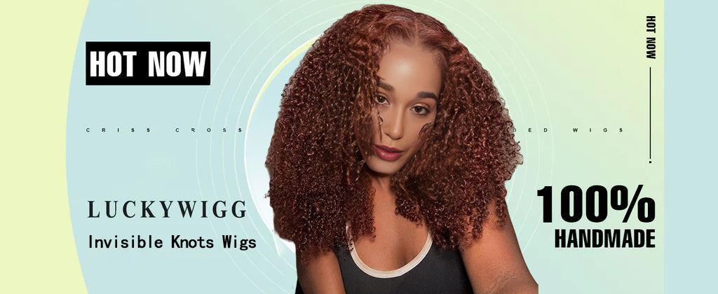 Reddish Brown Auburn #33 Curly Wear Go Glueless Wigs Invisible Knots HD Lace Human Hair Wigs