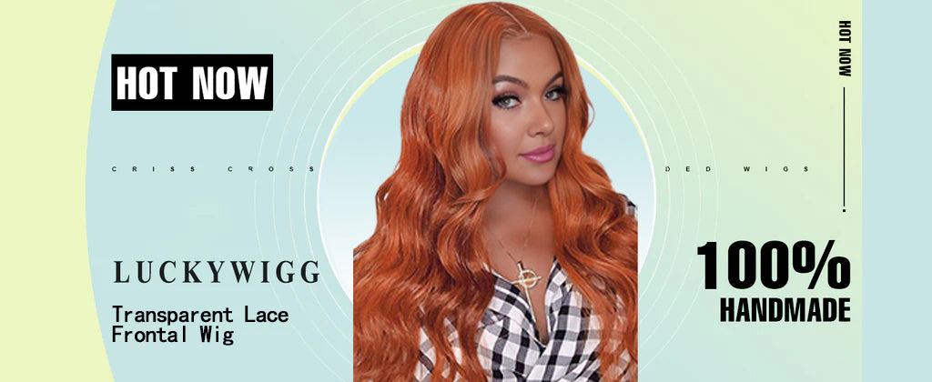 Ginger Orange Lace Front Pre Bleached Wig HD Lace Wig Colored Human Hair Wig