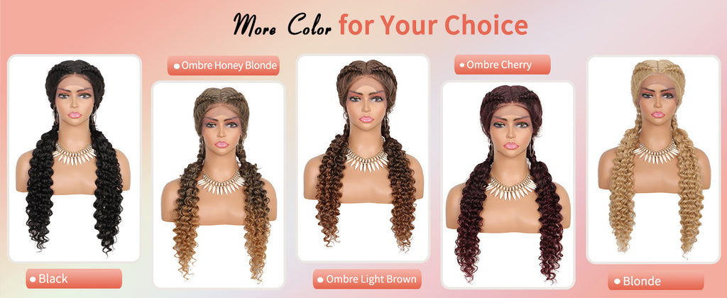 24 INCH Lace Front Curls Cornrow Braided Wigs
