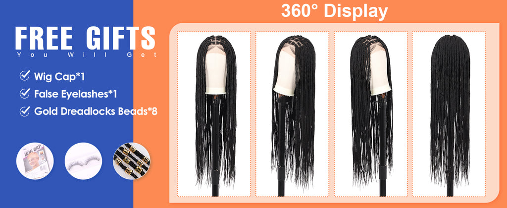 31 Inch Knotless Box Lace Front Braided Wigs