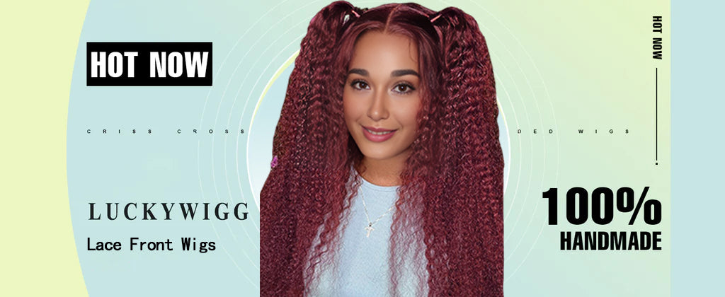 Burgundy Color Deep Wave Wig HD Lace Frontal Wig 32 Inch Human Hair Wig with Baby Hair