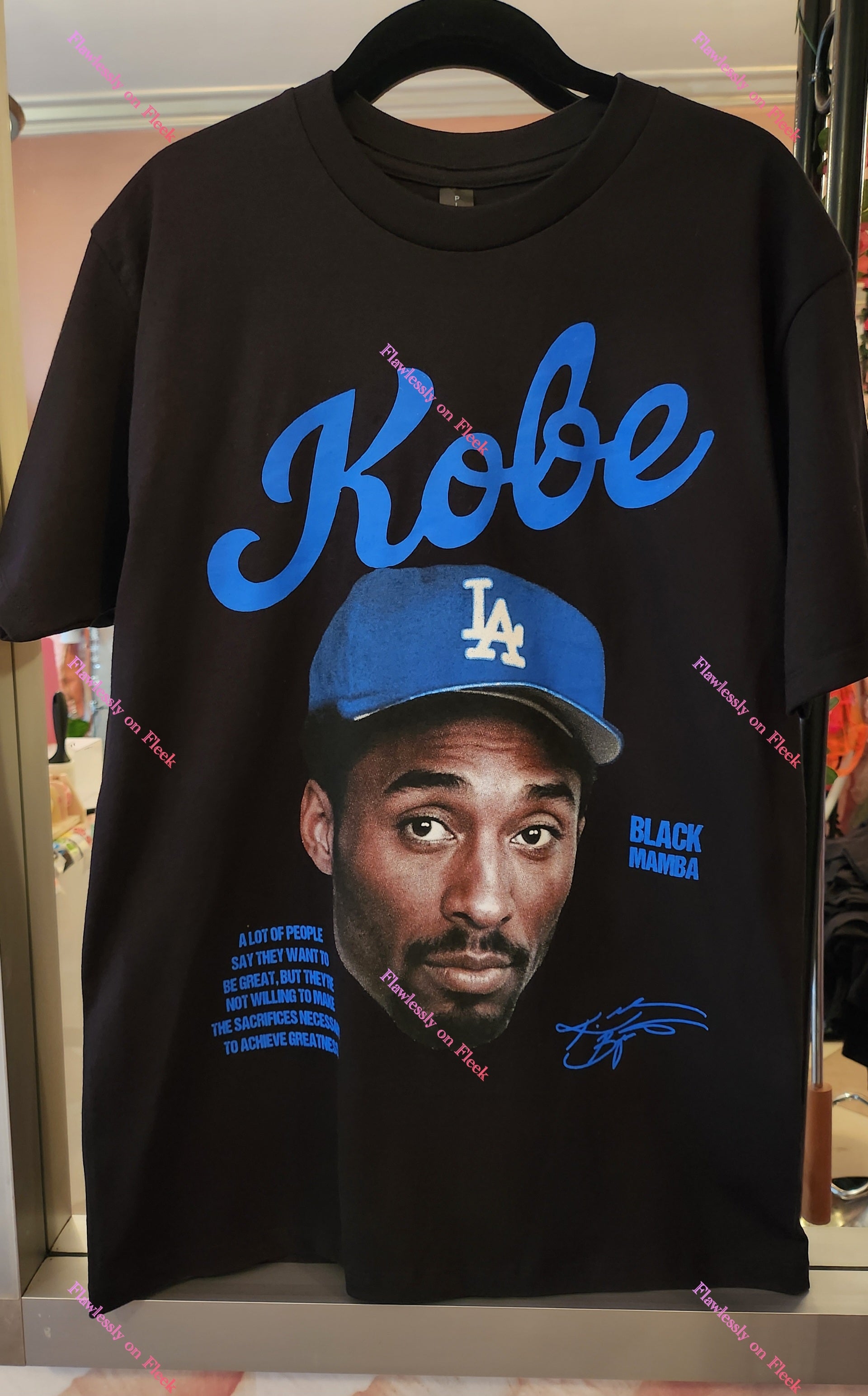 Kobe Blue Dodgers Hat Graphic T-Shirt