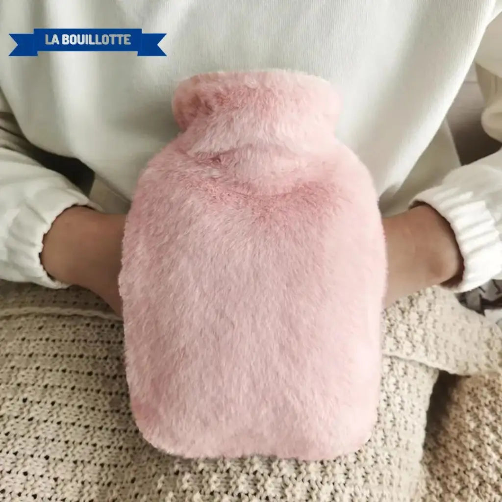 Bouillotte Douce,Bouillotte Avec Housse Douce Bouillote Peluche Chauffante  Amovible Et Lavable Bouteille De Lit En Caoutchouc