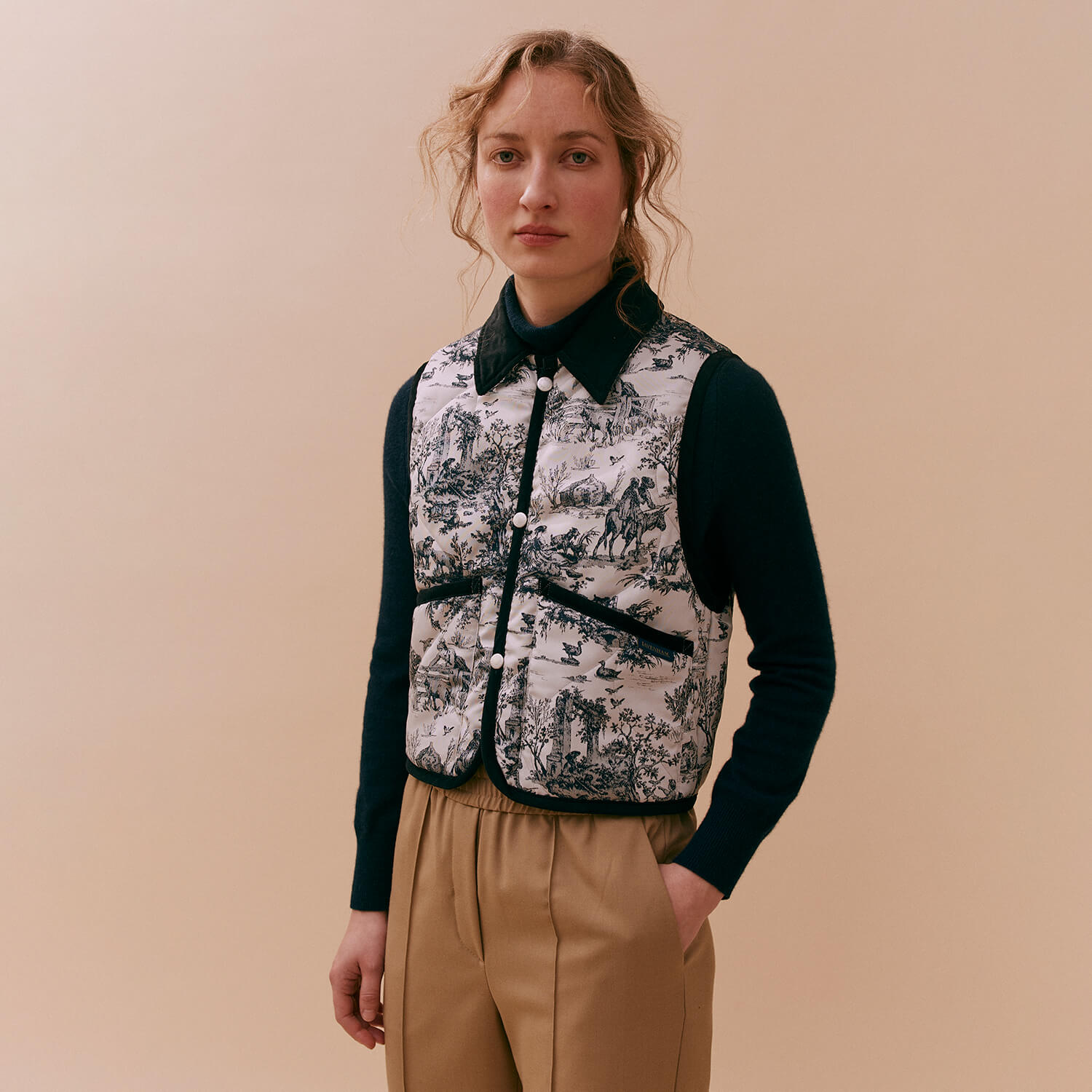 Jacquard Cropped Raydon Gilet Womens · ラベンハム ウェブストア