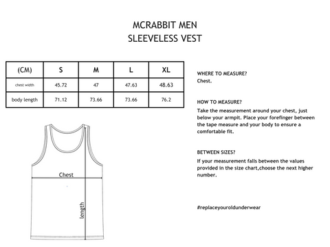 Size Guide (Sleeveless Vest)