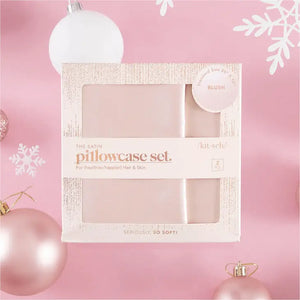 Holiday Satin Pillowcase 2pc Set - Blush - Icon Haus 