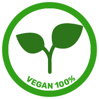 Vegan 100% plant based ingredients and packaging