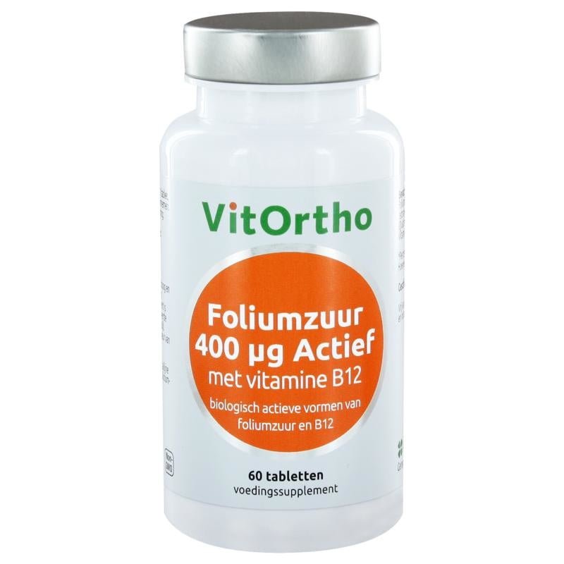 Foliumzuur 400 μg Actief met vitamine B12 - VitOrtho