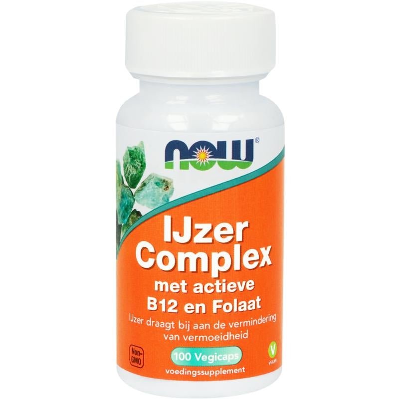 IJzer Complex met actieve B12 en Folaat - NOW Foods