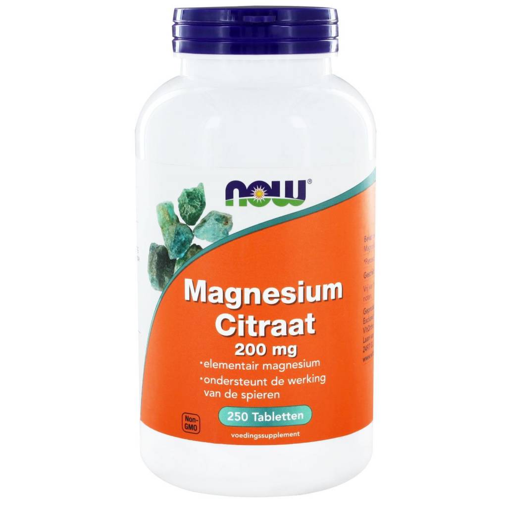 Magnesium Citraat 200 mg 250 tabletten - NOW Foods