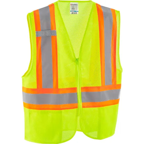 Hi Vis Vest Orange/lime 2" Silver Reflective Stripe